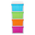 Premium MEGA 4 Tier Plastic Drawer Storage Cabinet - Coloured