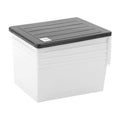 Premium MEGA 4 Tier Plastic Drawer Storage Cabinet - Black/White