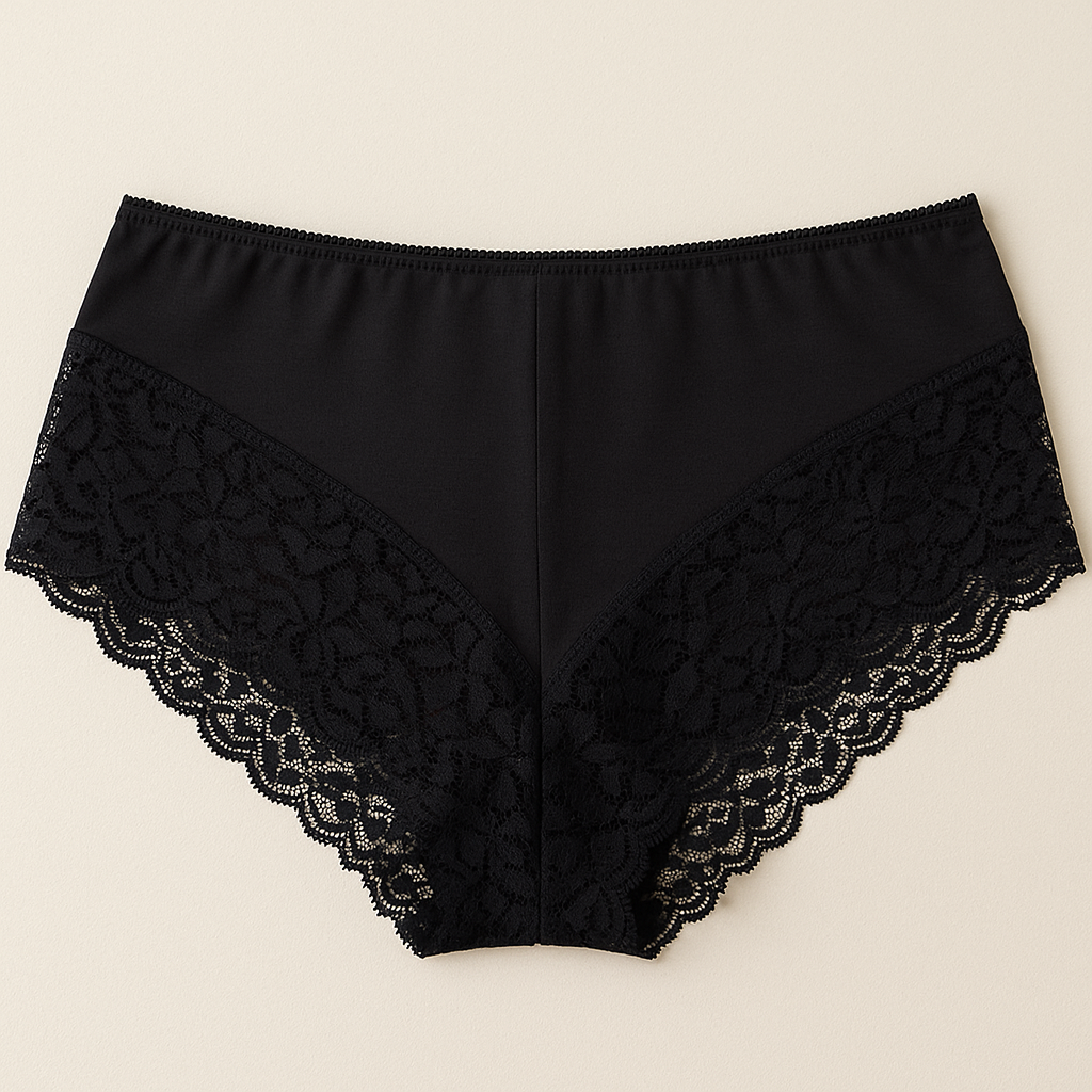 Premium Black Women's Lace Boyleg Full Briefs AU 16
