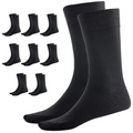 Premium 9 Pair Black Bamboo Crew Business Socks 2-8