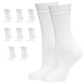 Premium 9 Pair White Bamboo Crew Business Socks 11-14