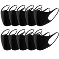 Premium Summer Reusable Breathable Face Masks - Black, 10 Pack