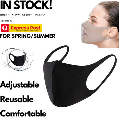 SUMMER Reusable Breathable Face Mask Mouth Mask Anti Dust Haze Protective in Black - SuperSaverAU - view 2