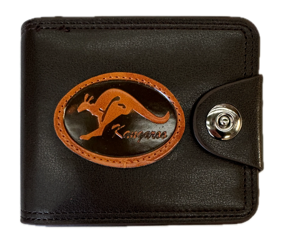 Souvenir Wallet Australia - Classic Brown Kangaroo Emblem, Snap Closure, Compact - SuperSaverAU - view 1