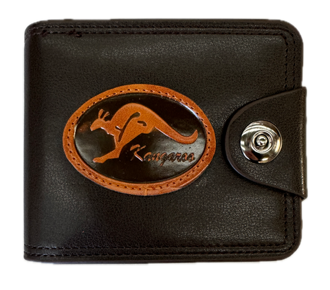 Souvenir Wallet Australia - Classic Brown Kangaroo Emblem, Snap Closure, Compact - SuperSaverAU - view 1
