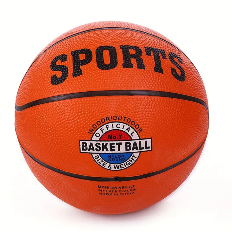 Premium Classic Rubber Training Basketball - Black/Orange, Size 7