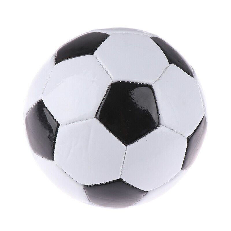 Premium Classic Machine-Sewn PVC Soccer Ball - Black/White, Size 5
