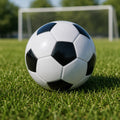 Premium Classic Machine-Sewn PVC Soccer Ball - Black/White, Size 5