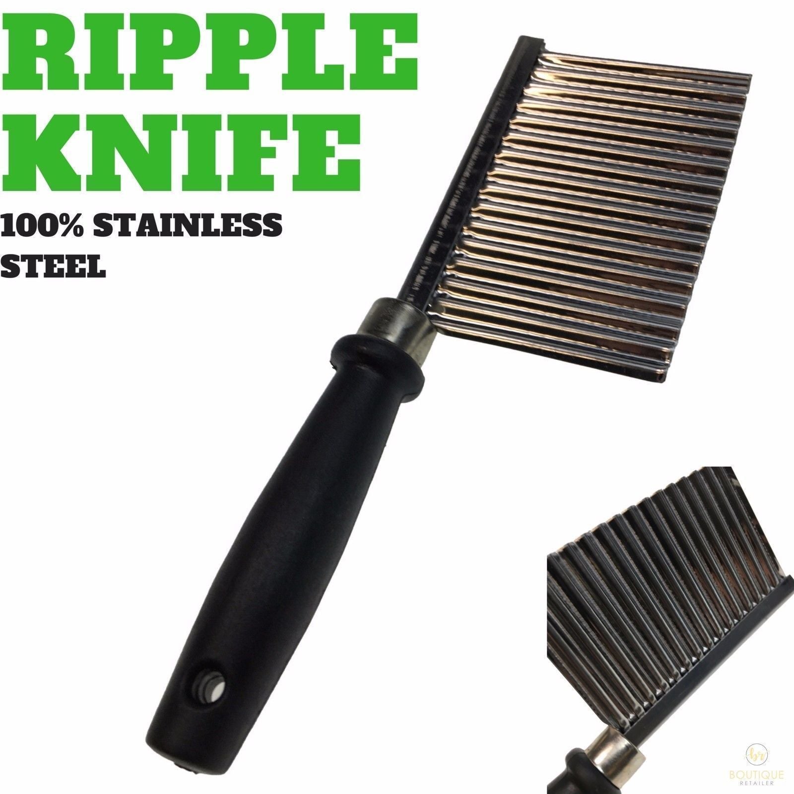 Premium Stainless Steel Ripple Jelly Knife Crinkle Cutter - 20.5cm