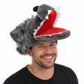 Premium Plush Wolf Hat with Open Mouth Design - Grey