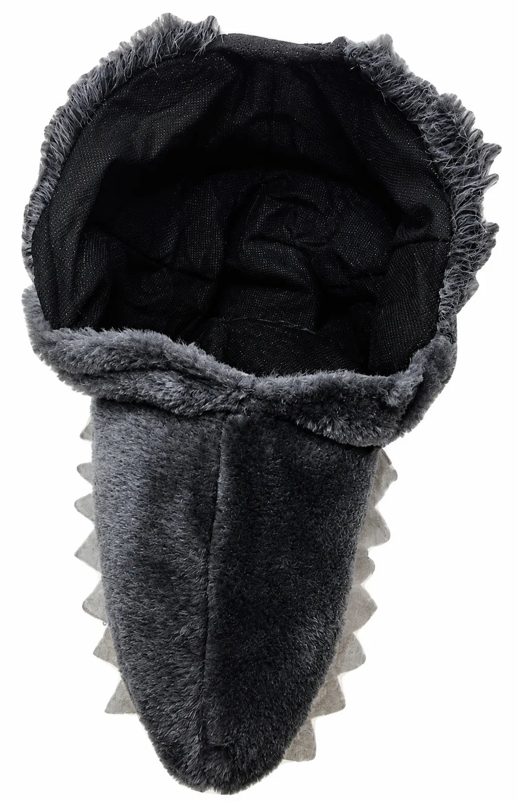 Premium Plush Wolf Hat with Open Mouth Design - Grey