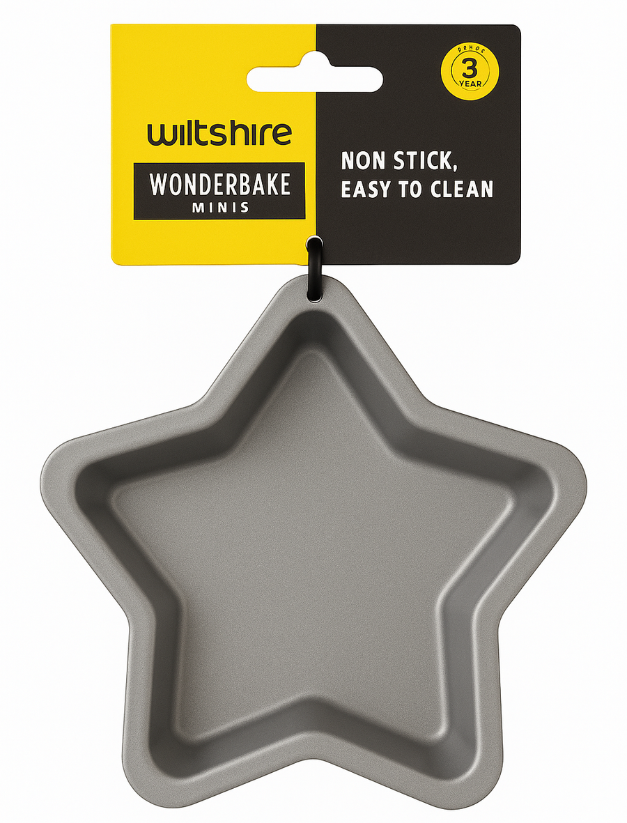 WILTSHIRE WonderBake Mini Non-Stick Star Cake Pan – 12cm