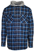 Premium Men's Turquoise Cotton Flannelette Hooded Shirt M