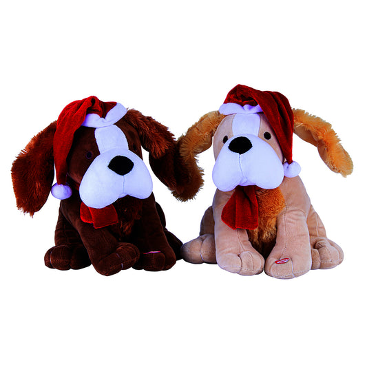 Christmas Charm 30cm Flapping Ears Christmas Dogs Decoration - Multi Colour