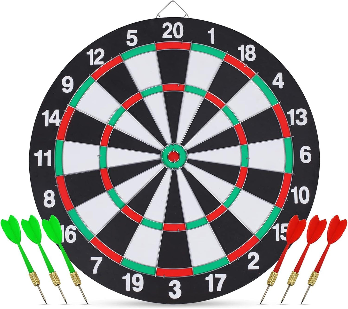 15" Professional Dartboard Set with Steel Darts - Double-Sided