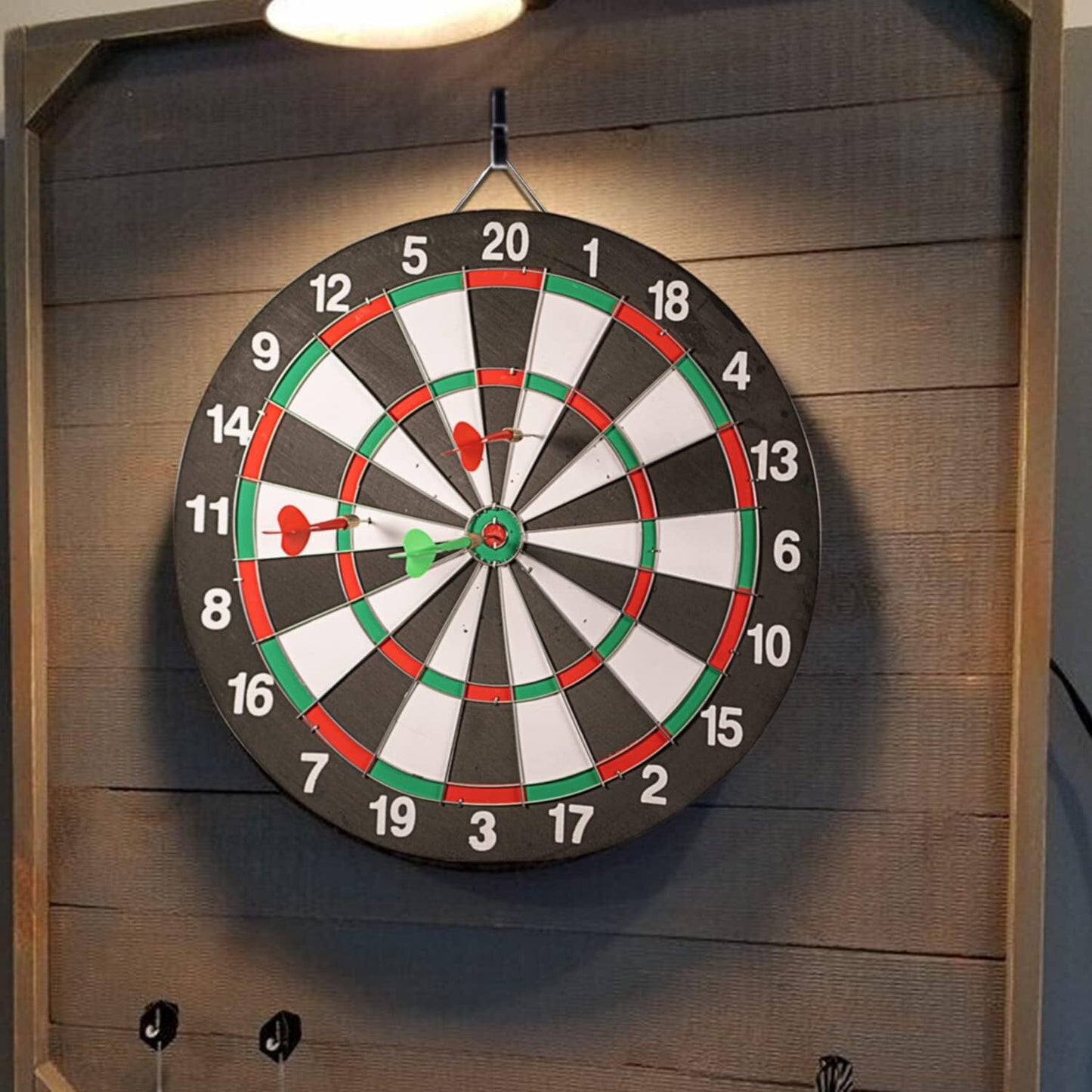 15" Professional Dartboard Set with Steel Darts - Double-Sided