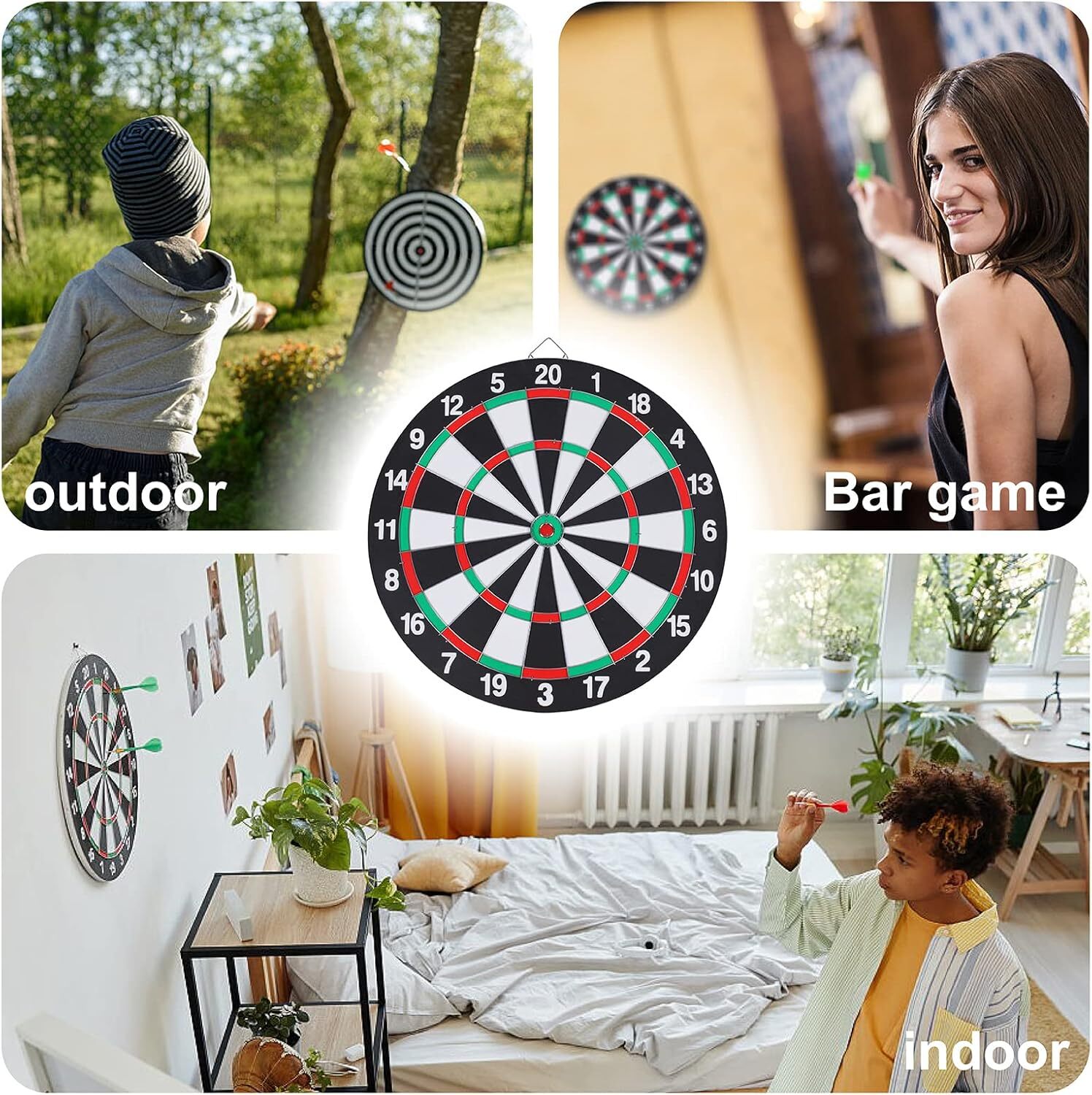 15" Professional Dartboard Set with Steel Darts - Double-Sided - SuperSaverAU - view 4