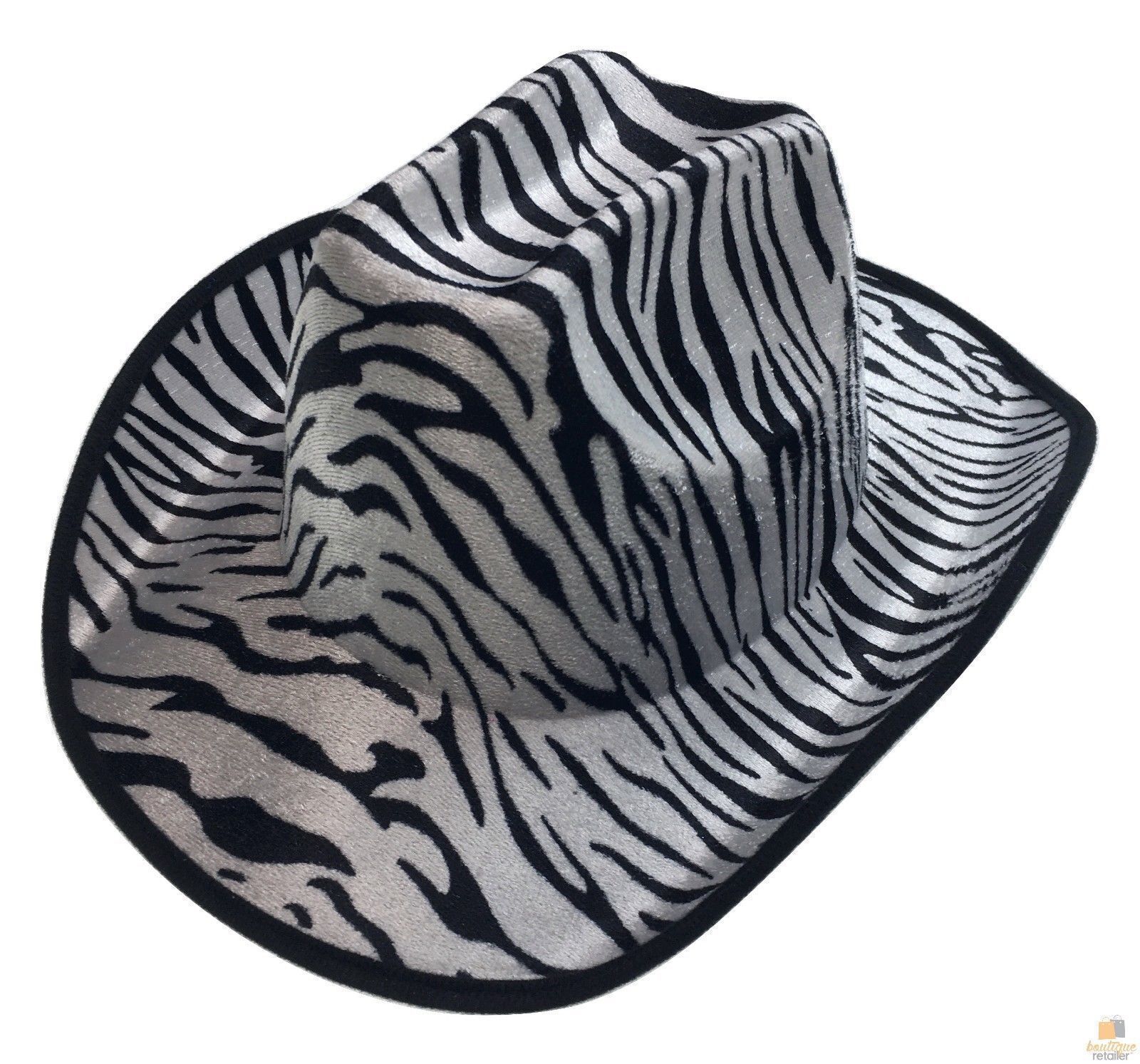 Premium Zebra Print Cowboy Hat for Adult Costume