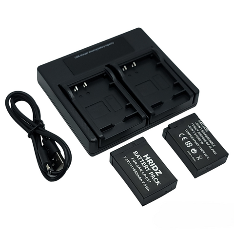 Hridz LP-E17 Batteries and Dual Charger for Canon EOS Cameras