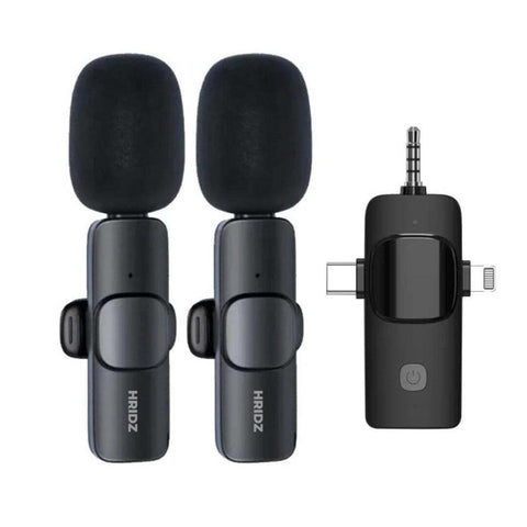 Hridz K31 3-in-1 Wireless Mini Microphone for iOS Android and Camera