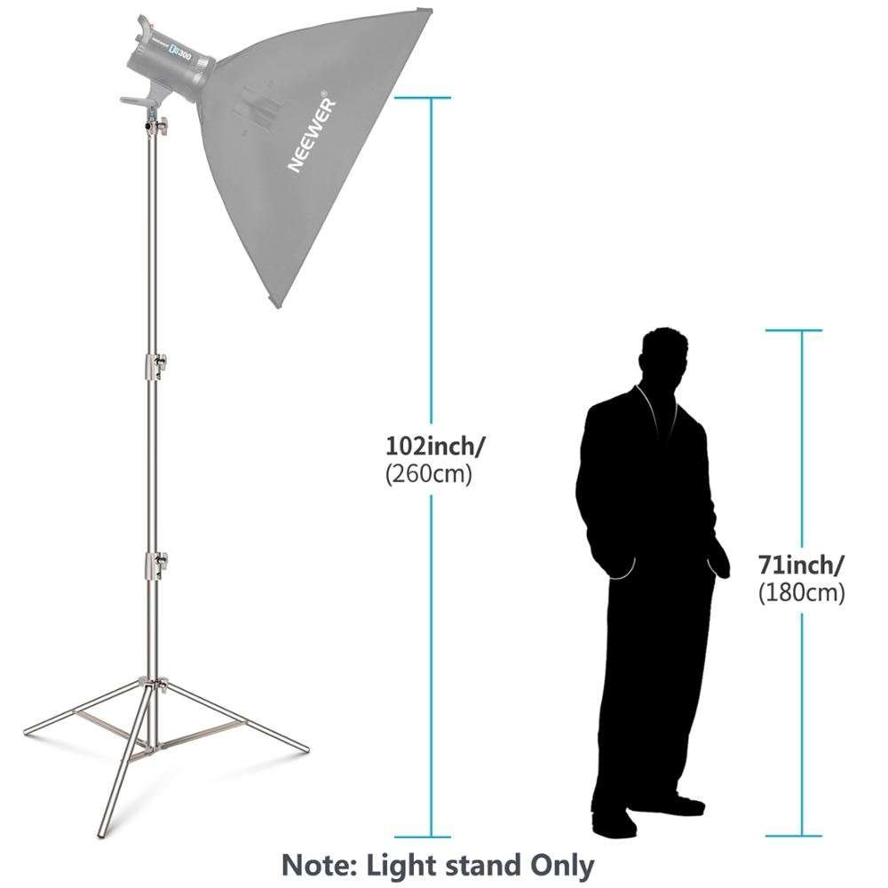 Hridz 260cm Heavy Duty Stainless Steel Light Stand
