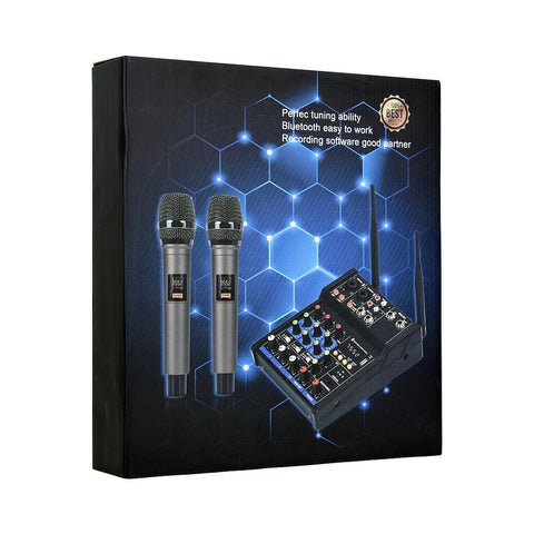 HRIDZ EMC-G04 Audio Mixer with UHF Wireless Microphones