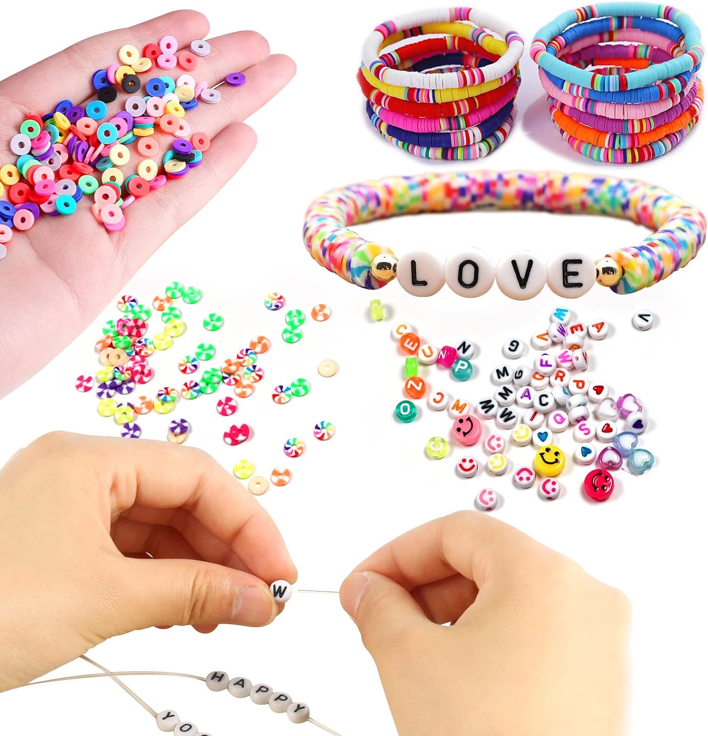 Premium Polymer Clay Beads Kit - 13200PCS, 84 Colors, Alphabet & Accessories for DIY Jewelry