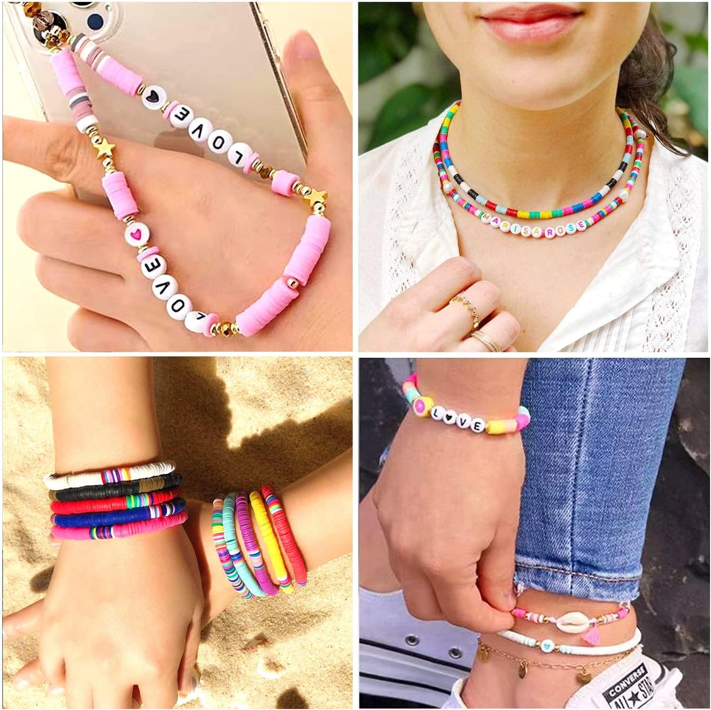 Premium Polymer Clay Beads Kit - 13200PCS, 84 Colors, Alphabet & Accessories for DIY Jewelry