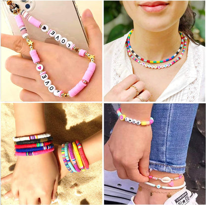 Premium Polymer Clay Beads Kit - 13200PCS, 84 Colors, Alphabet & Accessories for DIY Jewelry