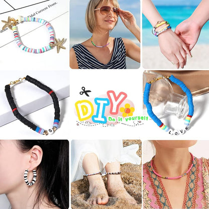 Theli Craft 7860pcs 28 Colors 6mm Polymer Clay Bead Jewelry Making Kit