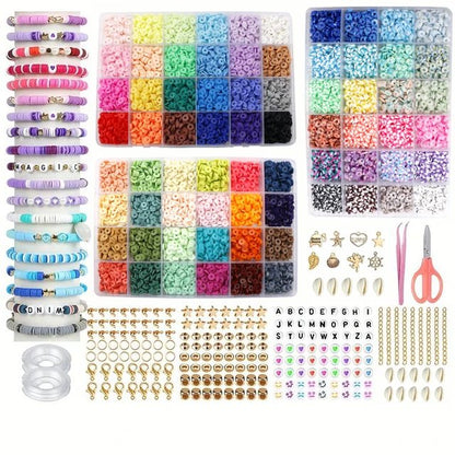 10800pcs Clay Beads Jewelry Making Kit - 72 Colors Heishi Spacer Beads