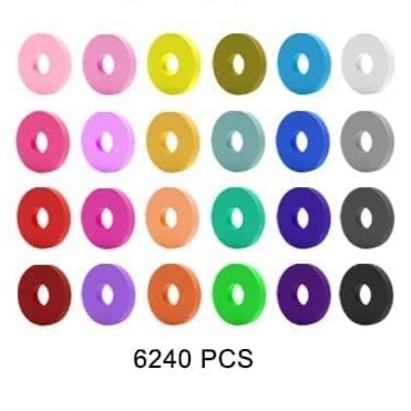 THELI-CRAFT 7200pcs Polymer Clay Beads Set - 24 Colors, Jewelry Making Kit