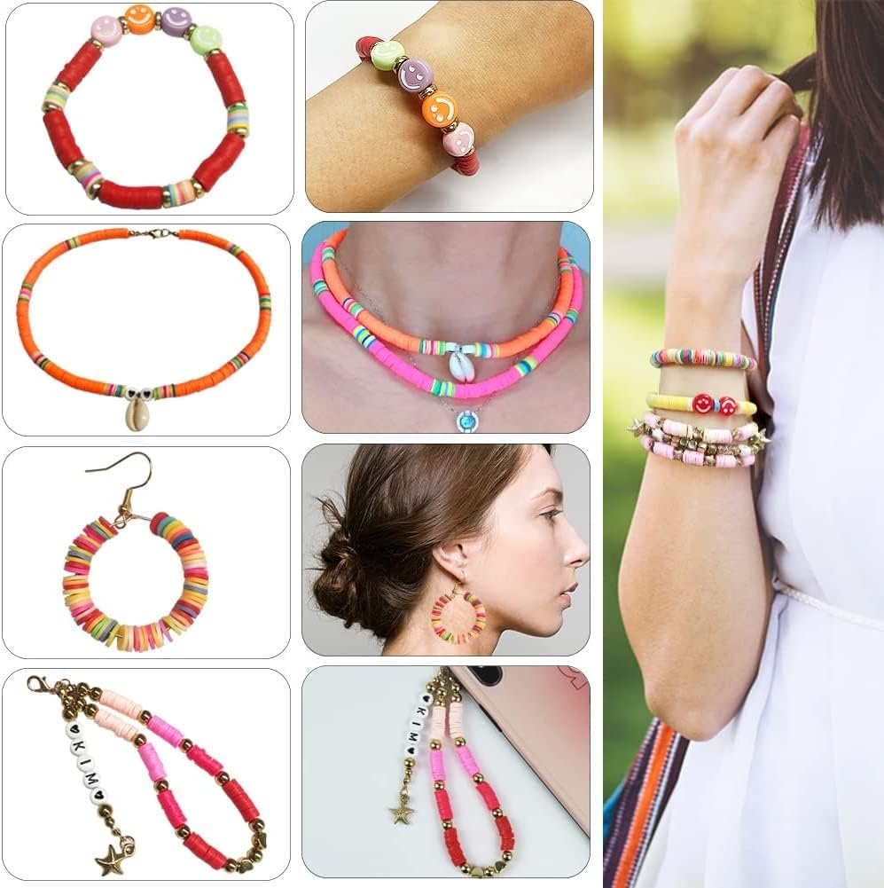 THELI-CRAFT 7200pcs Polymer Clay Beads Set - 24 Colors, Jewelry Making Kit