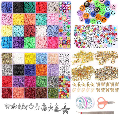 25000 Pcs DIY Acrylic Bead A-Z Letter Beads & Polymer Clay Kit for Bracelet Making