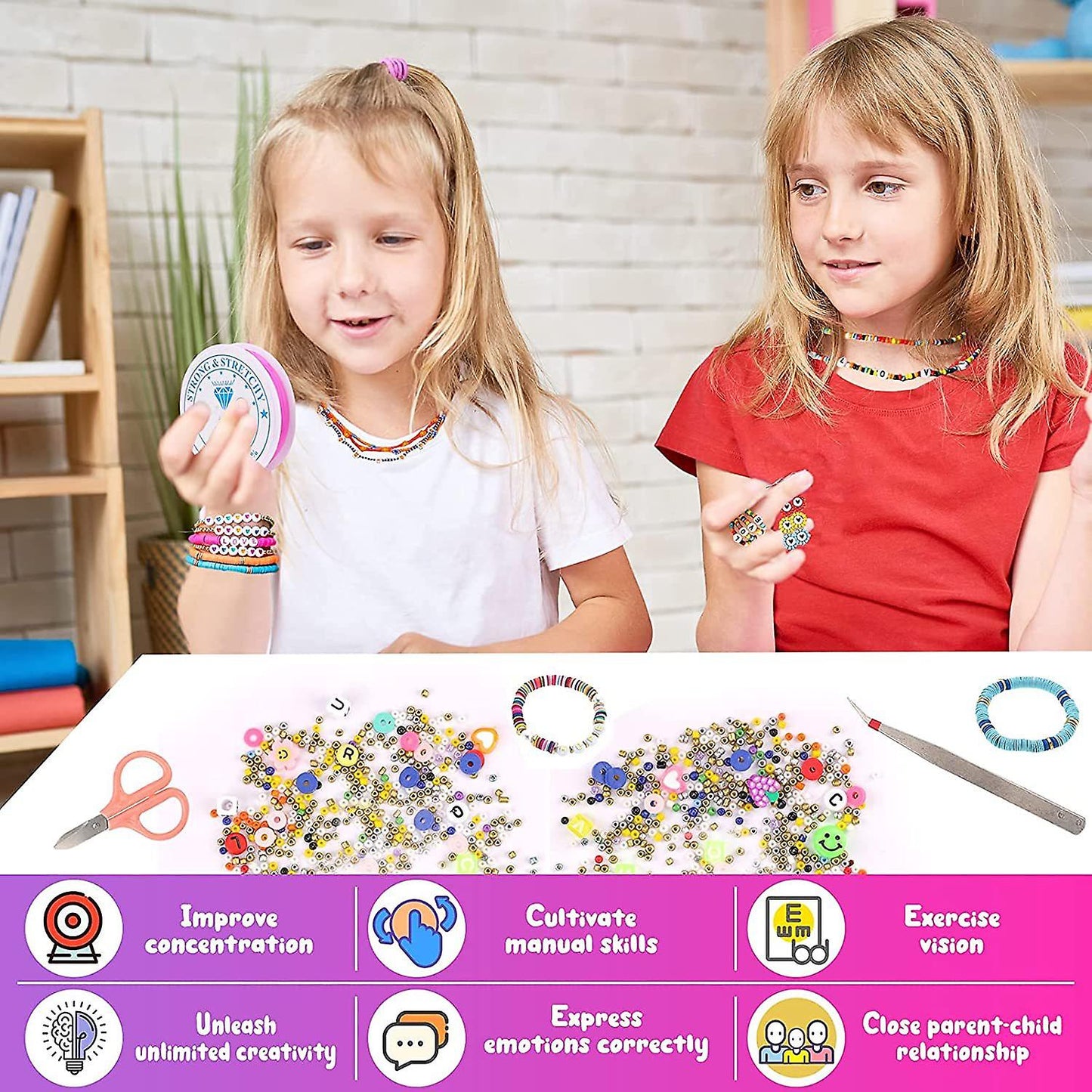 25000 Pcs DIY Acrylic Bead A-Z Letter Beads & Polymer Clay Kit for Bracelet Making