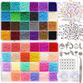 TheliCraft DIY Jewelry Making Kit: 35000PCS 2mm Glass Seed Beads & Alphabet Beads Set - SuperSaverAU - view 1