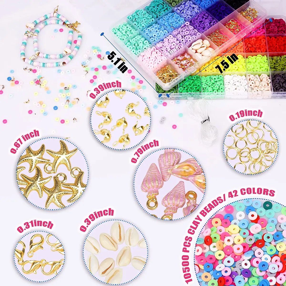TheliCraft DIY Jewelry Making Kit: 35000PCS 2mm Glass Seed Beads & Alphabet Beads Set - SuperSaverAU - view 4