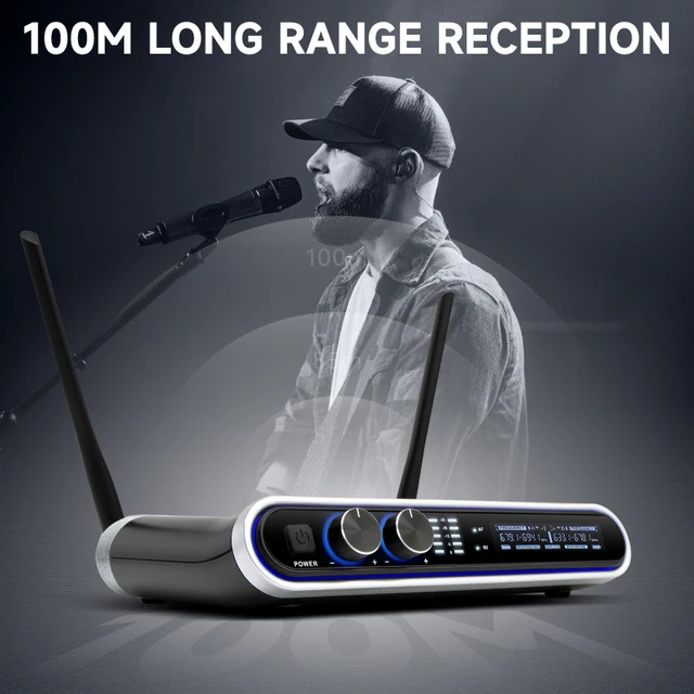 Hridz UR-109 PRO Dual UHF Wireless Microphone Kit