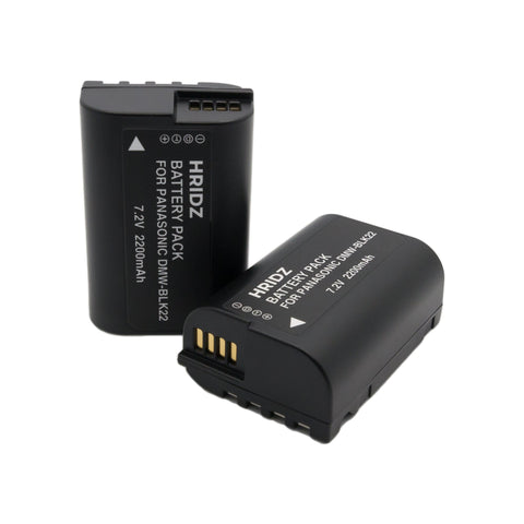 Hridz DMW-BLK22 Batteries for Panasonic LUMIX - 2 Pack