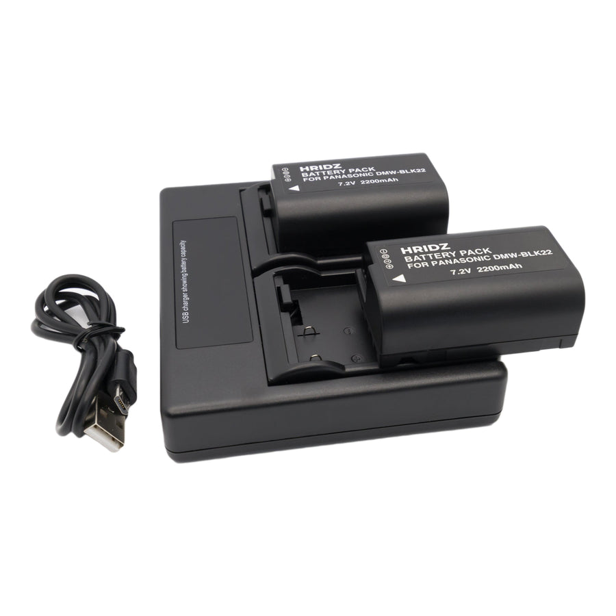 Hridz DMW-BLK22 Battery and Dual Charger Combo for Panasonic LUMIX