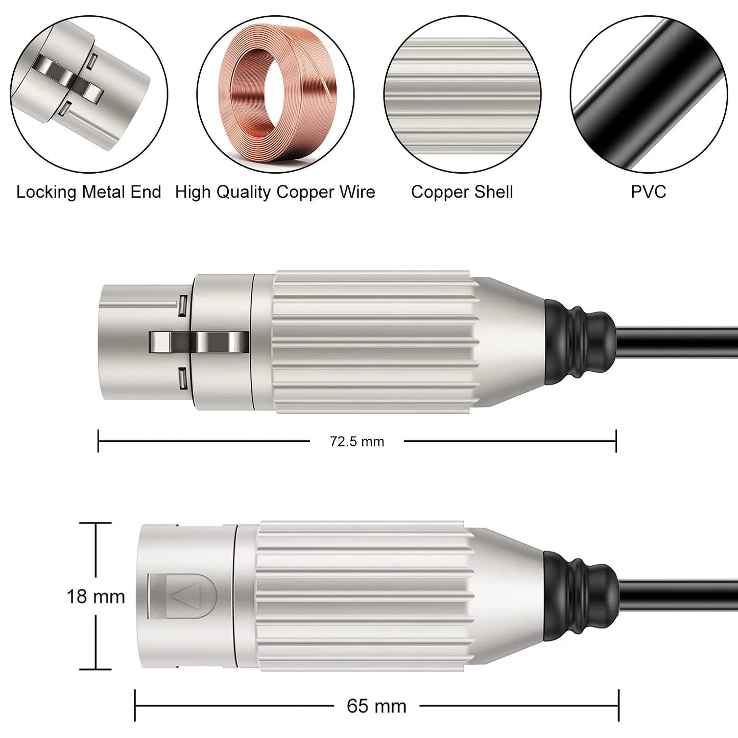 7m Hridz XLR Cable Male To Female Audio Output and Input Apply To KTV Microphone