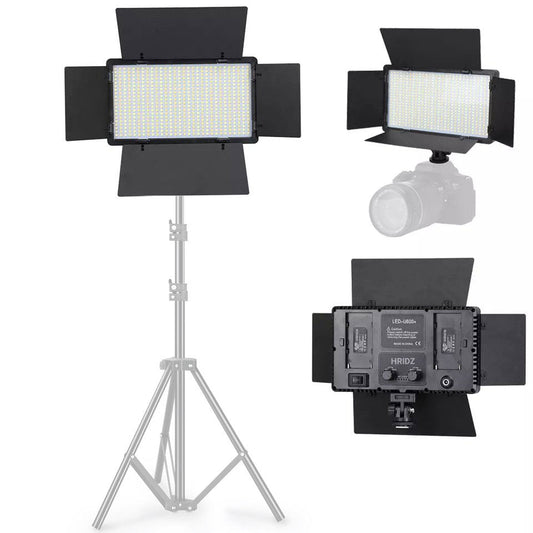 HridZ U600 LED Video Light – Dimmable Bi-Color 2500K-8500K Panel, Remote-Controlled, for Photography, YouTube, Vlogging, and Video Recording with AU Plug Power Adapter