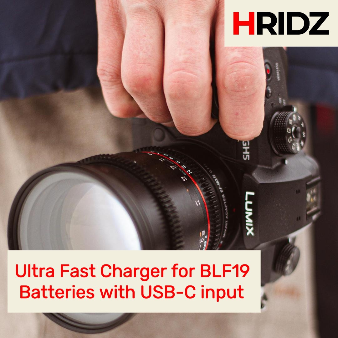 Hridz DMW-BLF19 Dual Battery Charger for Panasonic Cameras