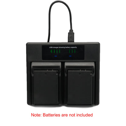 Hridiz LP-E10 Dual Battery Charger for Canon EOS 3000D 1500D 1300D 1200D, Micro USB Input