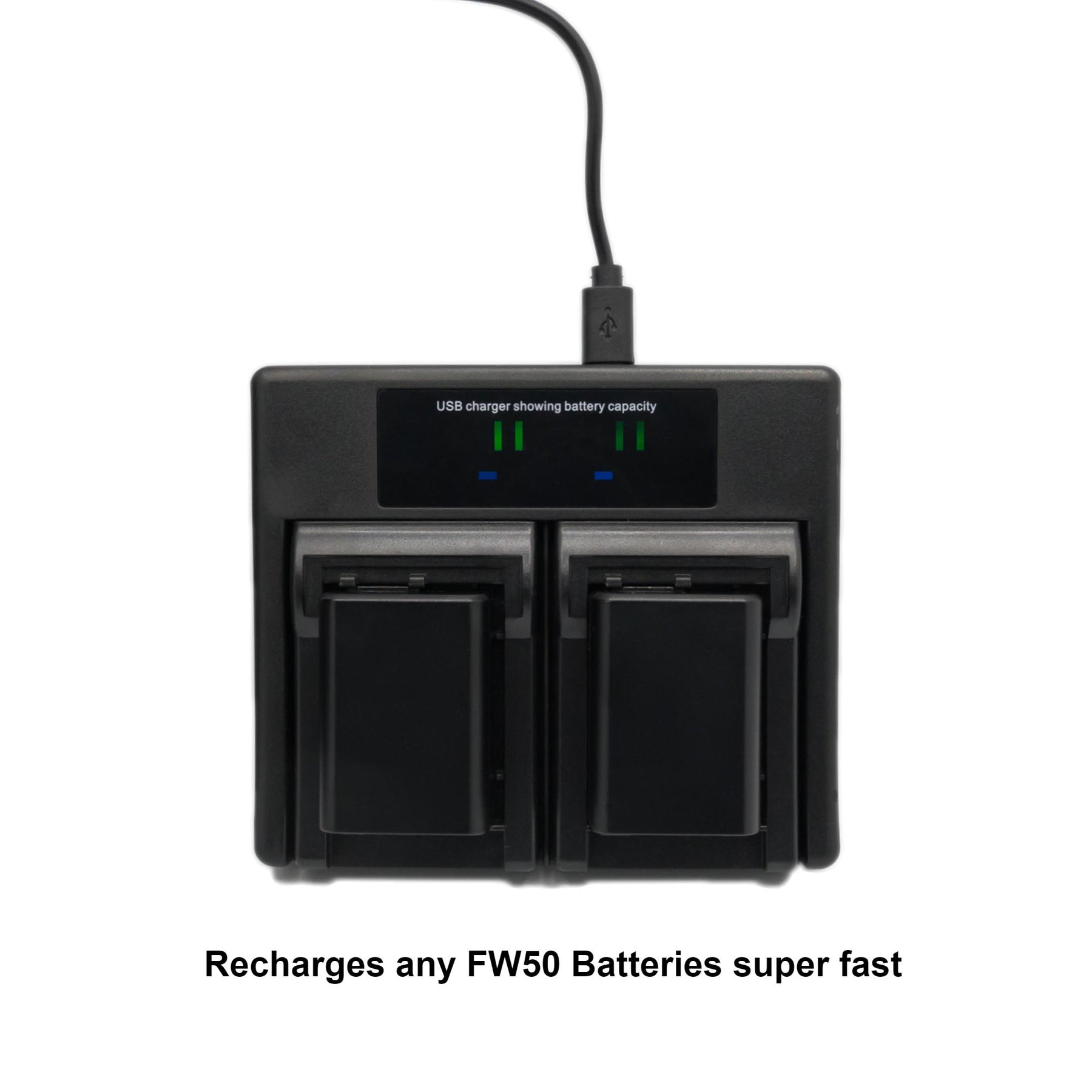 Hridz NP-FW50 Dual Battery Charger for Sony Alpha and NEX Cameras