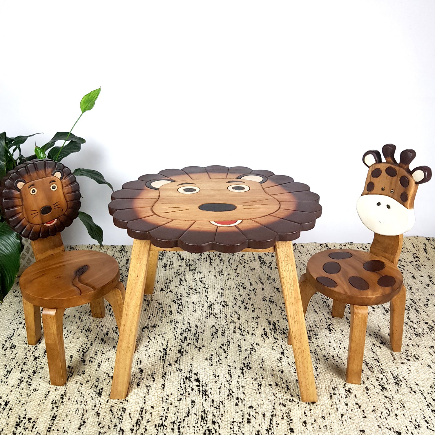 Lion Table + 2 Chairs Set - SuperSaverAU - view 1
