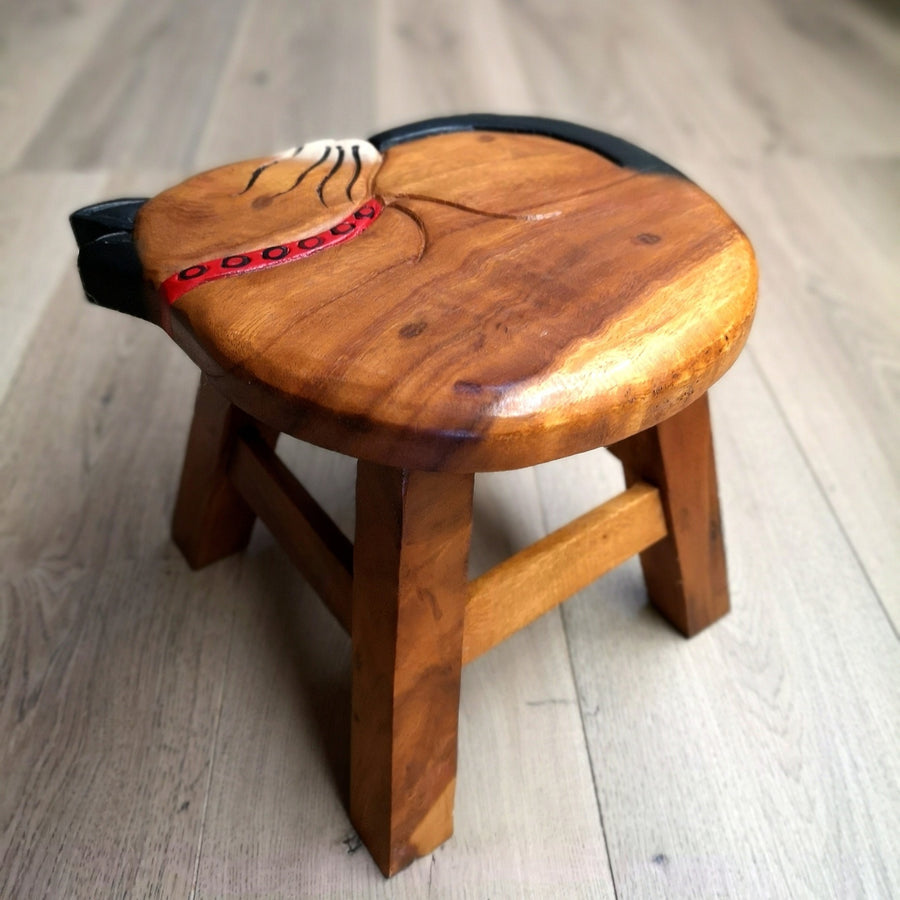 Kids Wooden Stool Cat - 26cm - SuperSaverAU - view 1