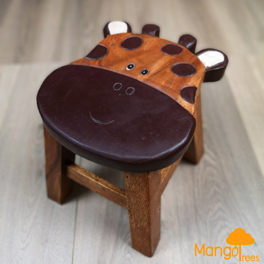Kids Wooden Stool Giraffe - SuperSaverAU - view 1