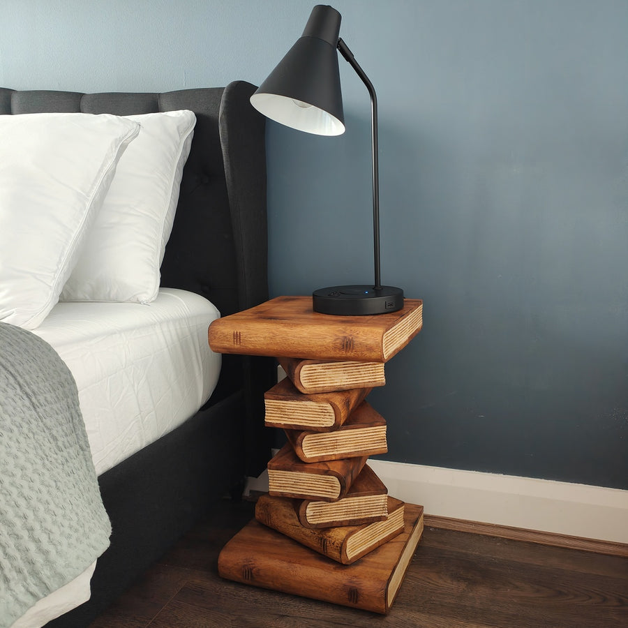 Book Stack Wooden Bedside Table - 51cm - SuperSaverAU - view 1
