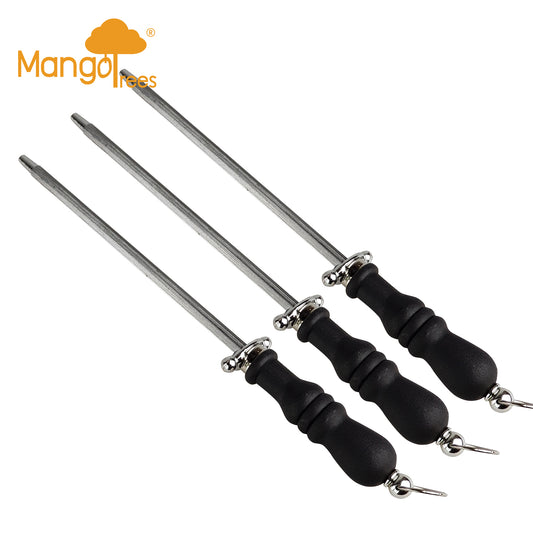 Knife Sharpening Steel Set of 3 - 20cm Commercial Grade with Plastic Handle